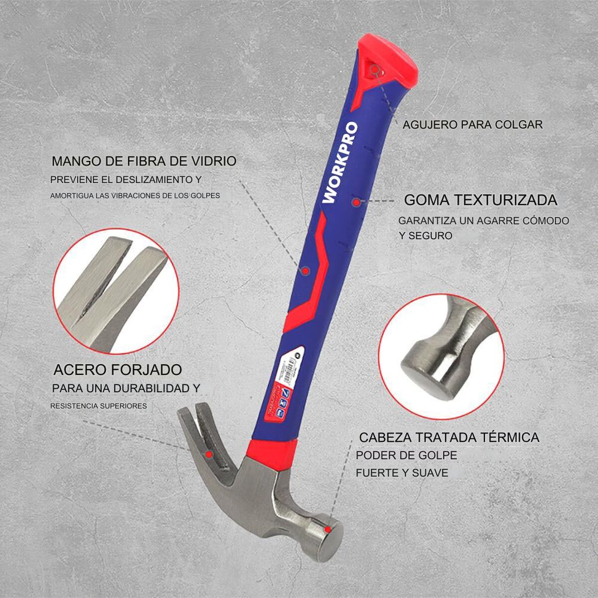 Martillo de carpintero Workpro 225 g Carpintería
